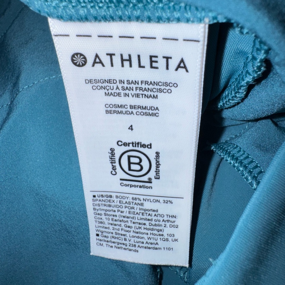 Athleta Teal Cosmic Bermuda’s Women's Shorts Size 4 Teal - Picture 7 of 9